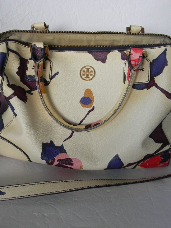 TORY BURCH ROBINSON ALPINE FLORAL SATCHEL CROSSBODY LEATHER BAG - Picture 1 of 9